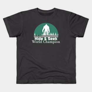 Hide and Seek World Champion Bigfoot Kids T-Shirt